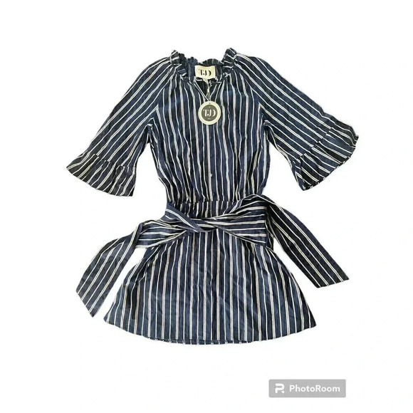 The Jetset Diaries Night Sky With Silver Stripe Kensington Mini Dress Size Large - Picture 3 of 7